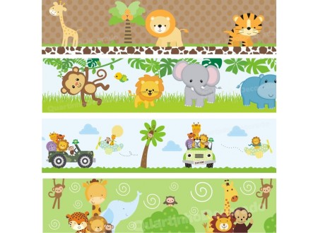 faixa border zoo safari adesivo infantil